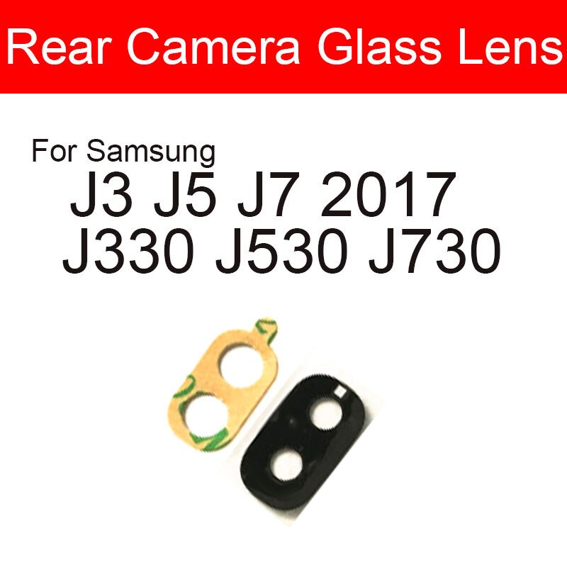 Cámara trasera de cristal para Samsung Galaxy J1 J2 J3 J5 J7 Pro , , , J337 J310 J330 J510 J530 J710 J730 + adhesivo: J3 J5 J7 2017 J330