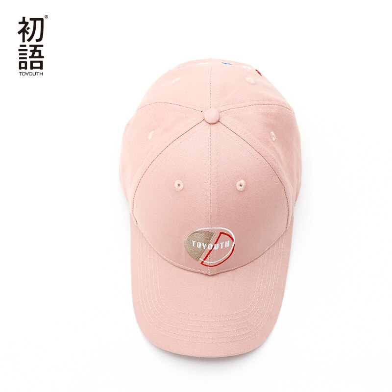 Toyouth baseballcaps kvinner uformelt brevbroderi alle matcher justerbar solhatt rosa farge