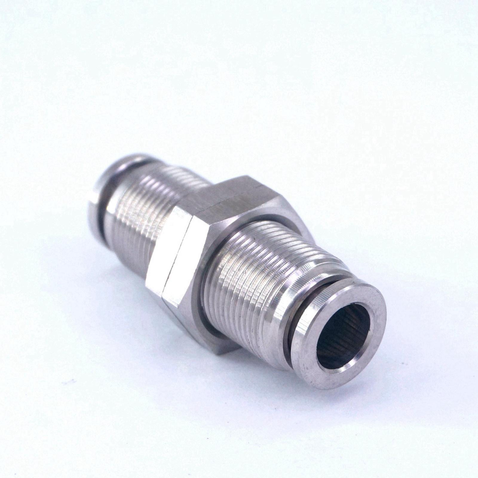 4/6/8/10/12/14/16mm Equal Diameter Stainless Bulkhead Union Pneumatic Fitting: 8mm