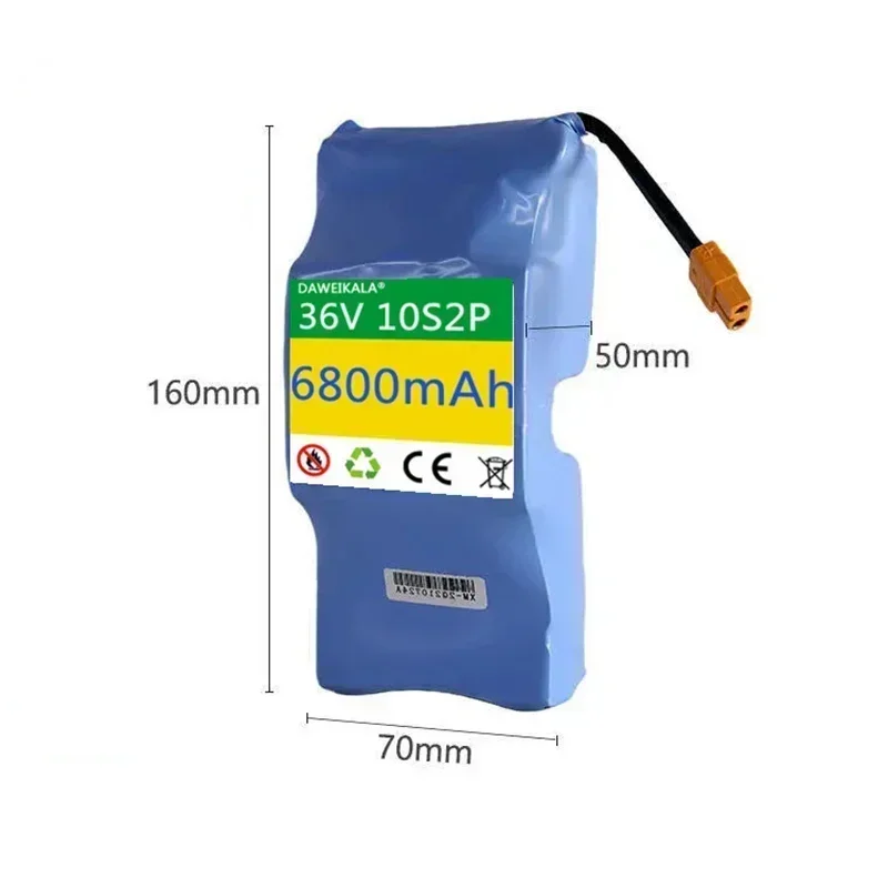 Genuine 36V Battery Packs 6.8Ah Rechargeable Lithium ion battery for Electric Self Balancing Scooter HoverBoard Unicycle: Default Title