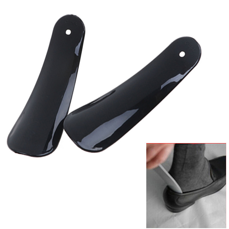 2Pcs/Lot Plastic Pro Shoe Horn Lifter Flexible Sturdy Slip Shoe Horns Spoon Shape Shoehorn Shoe Accessories Black