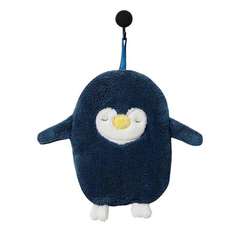 Serviette de bain pingouin en microfibre Super absorbante, petite serviette doux, corail, chiffon de cuisine, Type suspendu, pour enfants: Bleu