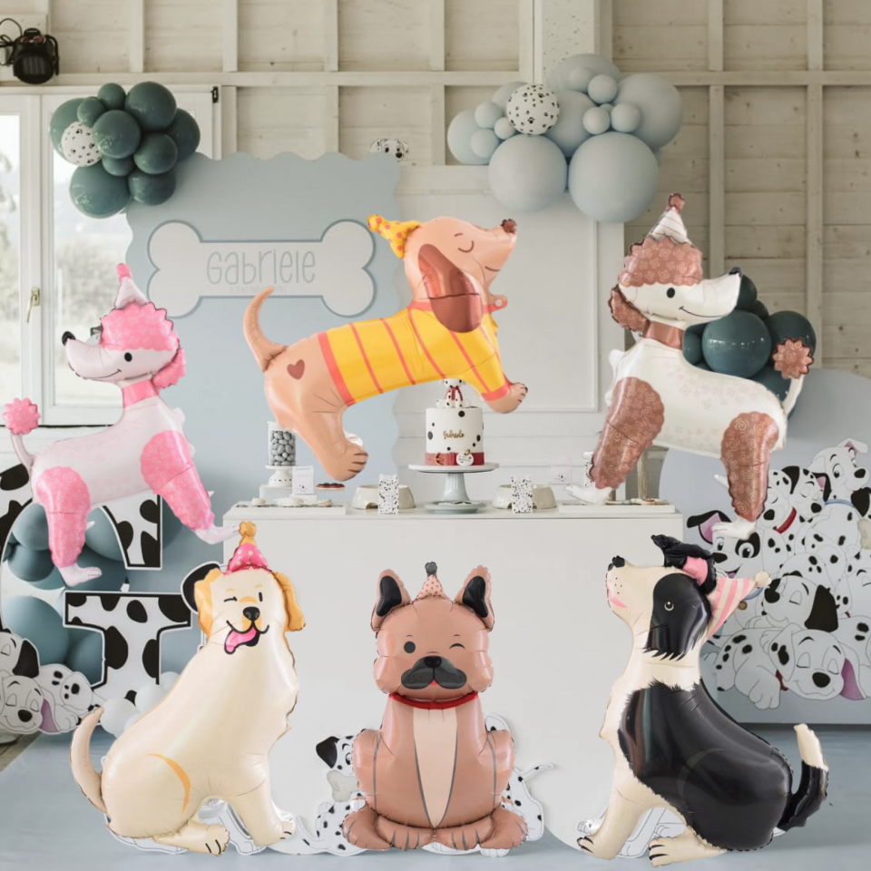 kreskówka zwierzę pies Labrador pudel jamnik aluminium film balon dla dzieci Dekoracja urodzinowa niemowlę prysznic Globos