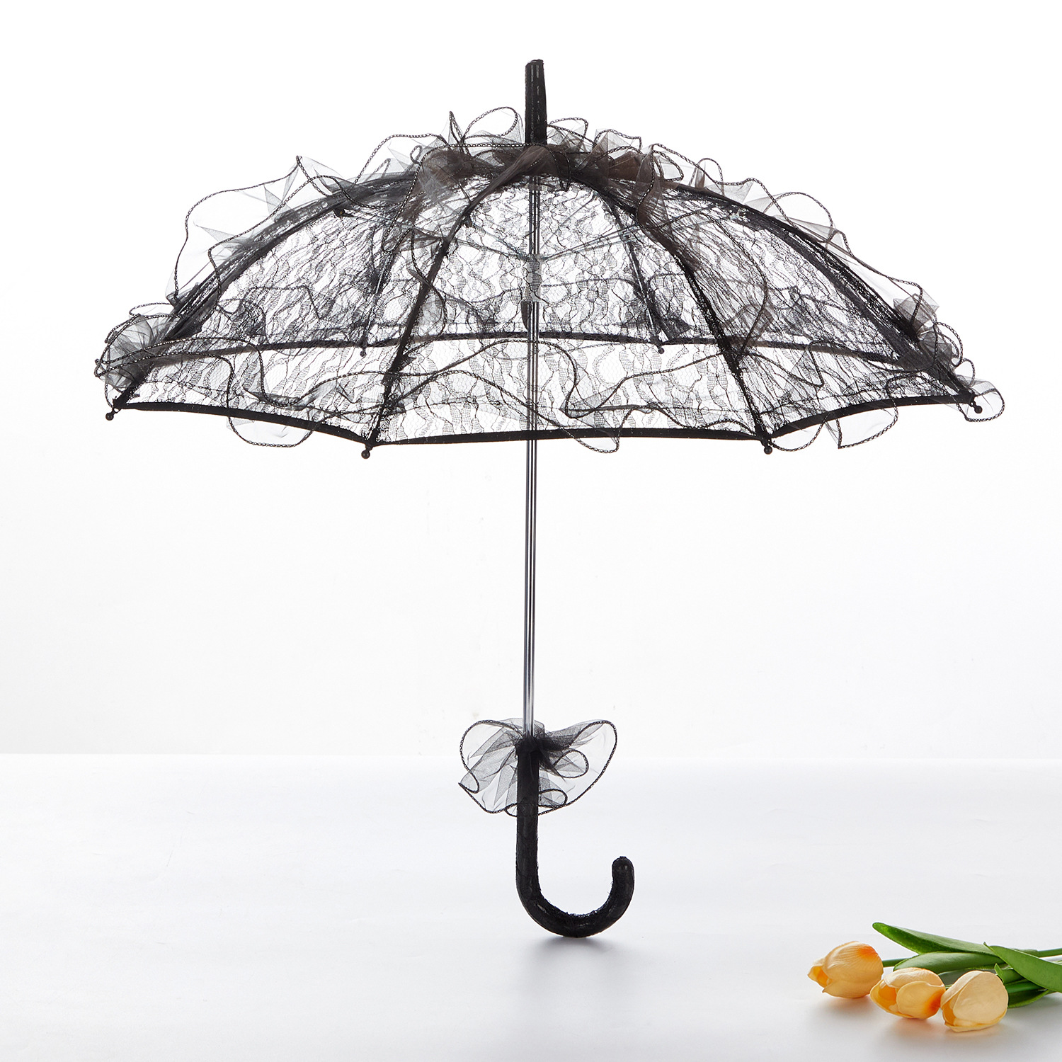 Mini sombrilla de encaje, paraguas bordado Vintage para boda, accesorios de fotografía de flores, bonito paraguas de palacio para niñas