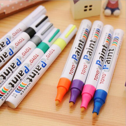 11 pcs TOYO Colored Marker Paint Marker Pen Graffiti Markers School Stationery Office Supply Water-based Permanent Paint Markers