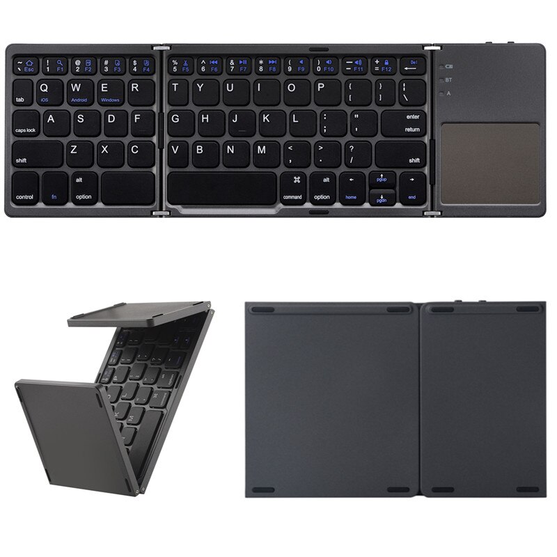 Draagbare Opvouwbare Toetsenbord Voor Ipad Toetsenbord Met Touchpad Mini Bluetooth Wireless Keyboard Voor Ipad Huawei Samsung Lenovo Tablet