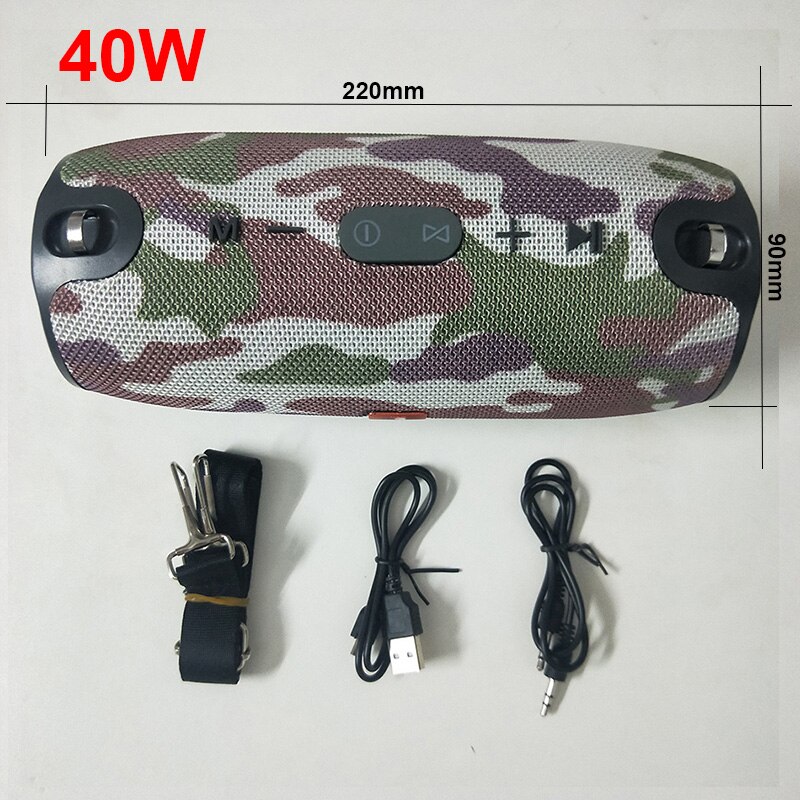 40W High Power Draadloze Bluetooth Speaker Draagbare Kolom Bass Bt Speaker Ondersteuning Usb Tf Soundbar Sound System: army green