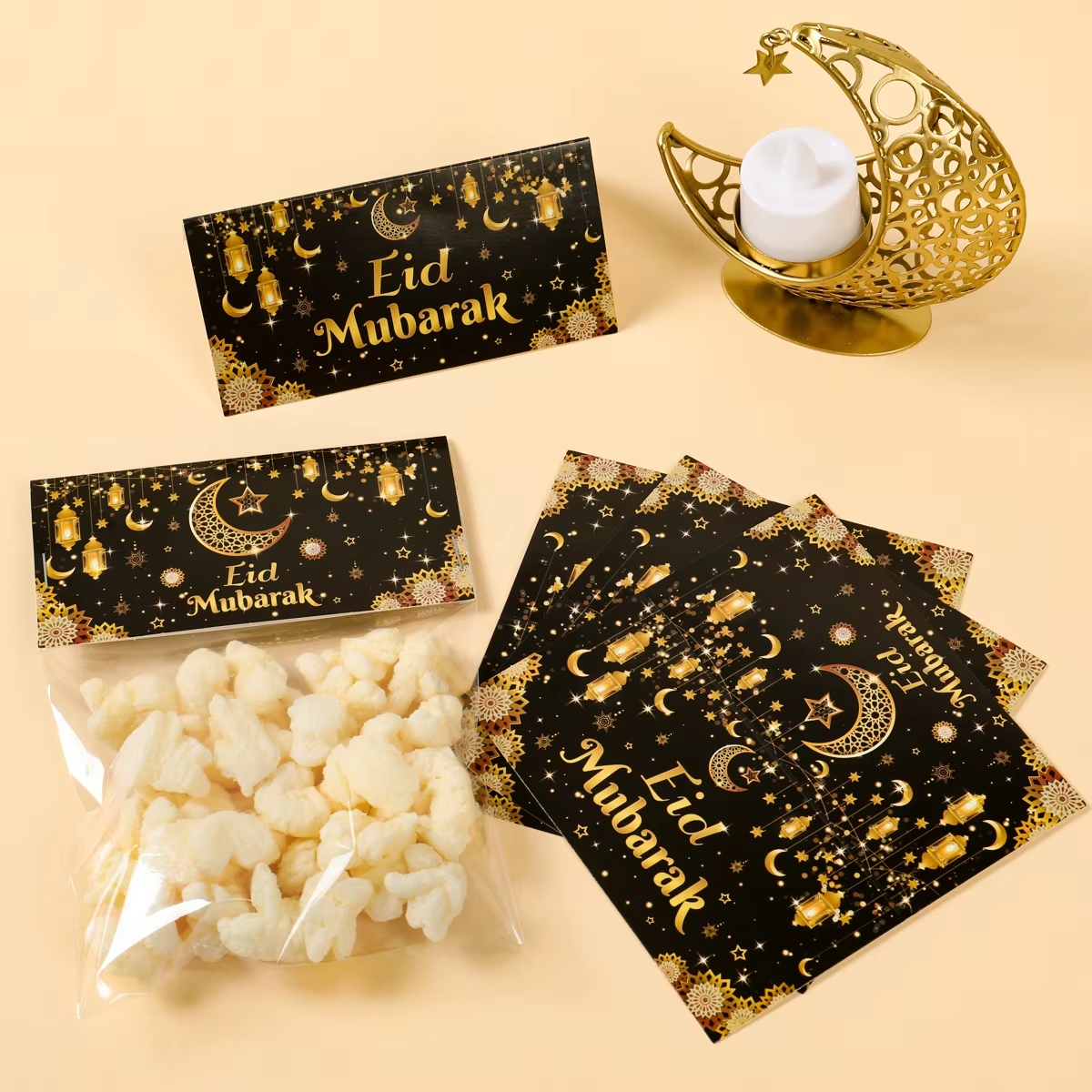 Eid Mubarak Geschenkzakken Plastic Zak Koekje Snoep Ramadan Kareem Decoratie 2025, Islamitische Moslim Feestverpakking Zakje
