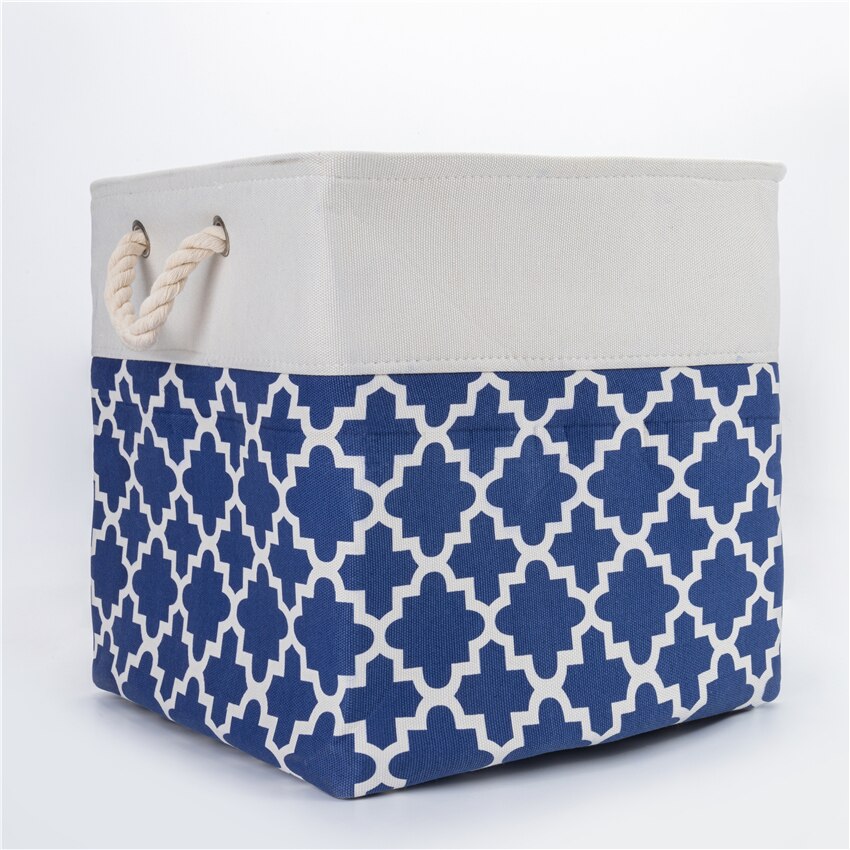 Large Foldable Storage Bin Collapsible Sturdy Fabric Storage Basket Cube Cotton Handles for Organizing Shelf Nursery Toy Closet: 5