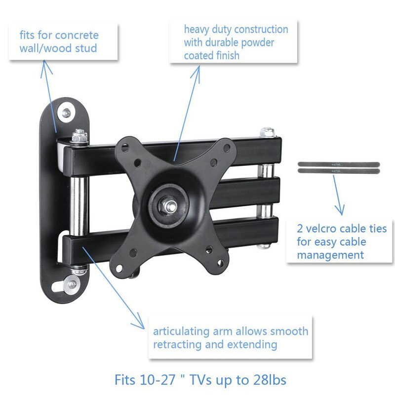 Articulating Arm TV LCD Monitor Wall Mount, Full Motion Tilt Swivel and Rotate for Most 15" 17" 19" 20" 22" 23" 24" 26"