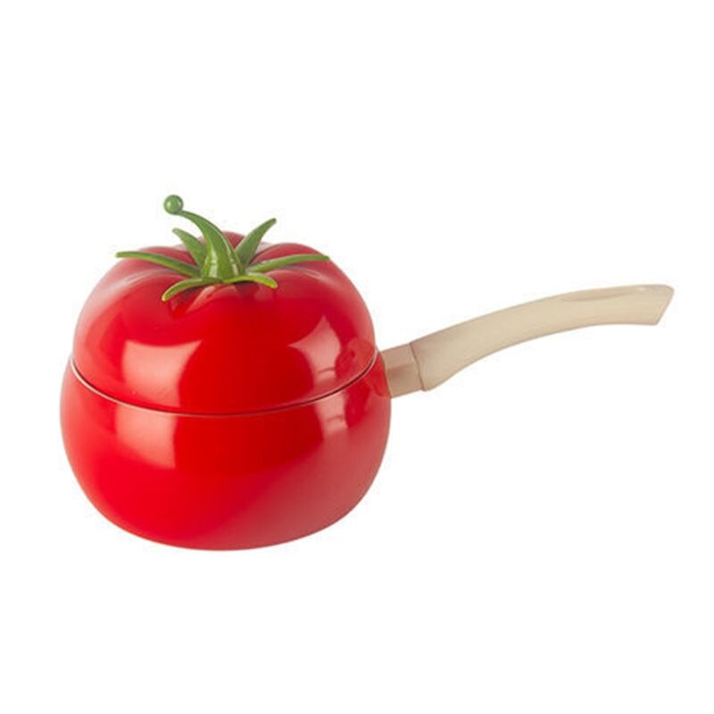 Sartén con forma de tomate para frutas, olla de cocina, olla de inducción, utensilios de cocina de aluminio antiadherentes: Rojo