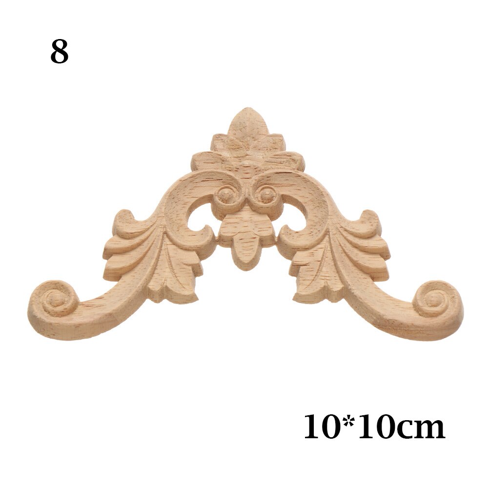 Figurines en bois sculpté à motif Floral naturel, applique d'angle, meuble d'angle, décoration Unique, décoration: 8