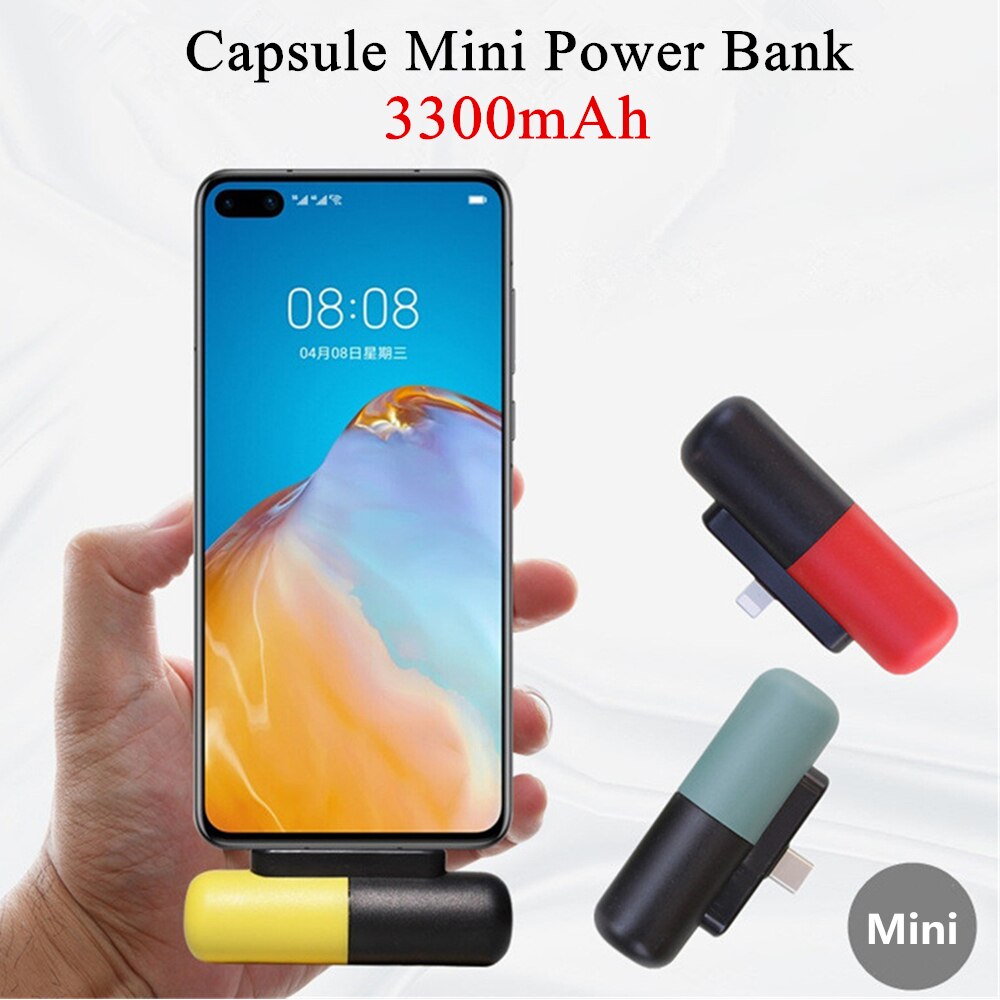 3300mAh Mini Power Bank For iPhone 11 12 Xiaomi Samsung External Battery Powerbank Portable Travel Phone Charger Cute Poverbank