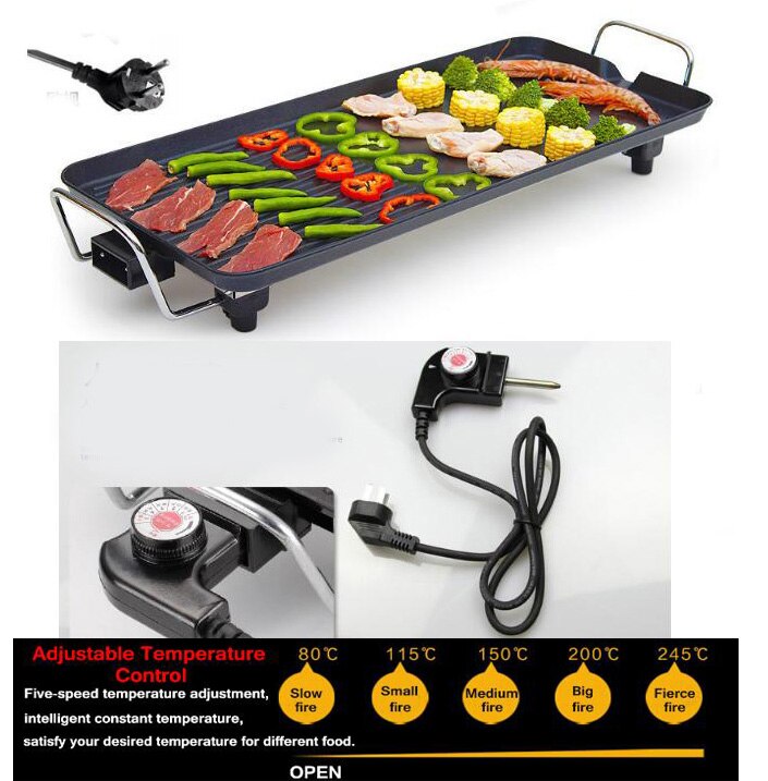 Multi-function Electric Grills Home Baking Pan Smokeless Teppanyaki Barbecue Electric Griddles 220V Indoor BBQ machine