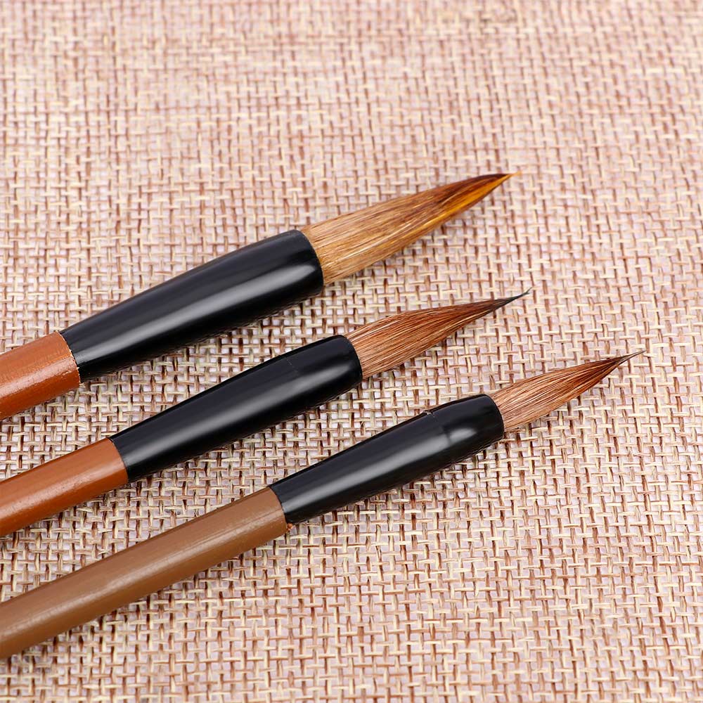 6 uds. Pincel de escritura de pelo de lobo de bambú con nubes blancas chinas tradicionales para pintar caligrafía pinceles para practicar la escritura