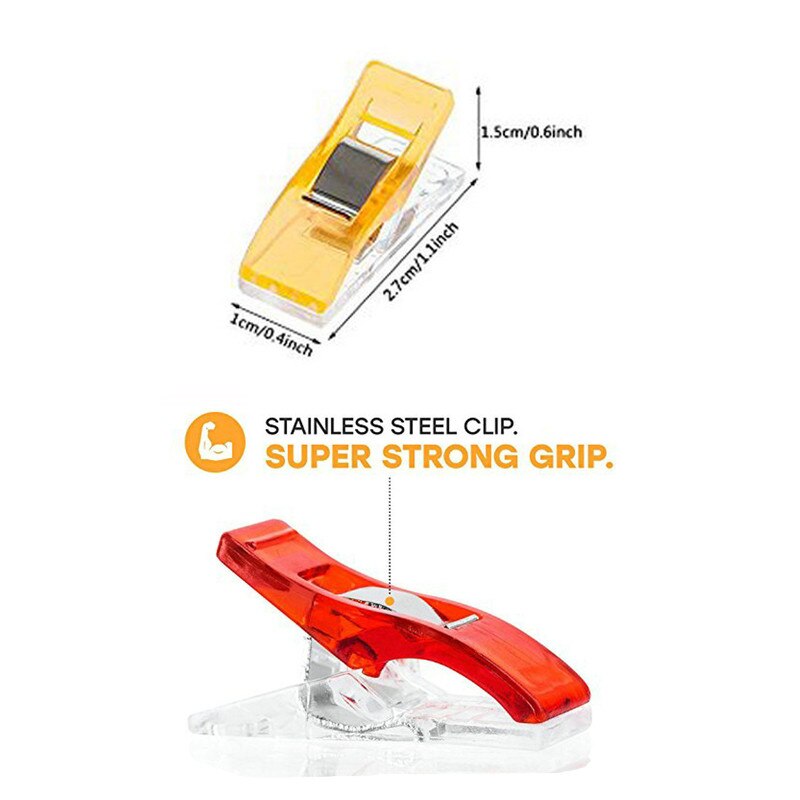 20 stk plastikclips i lille størrelse flerfarvet syning quilt bindende plastik clips til quiltning hækling håndværk og strik