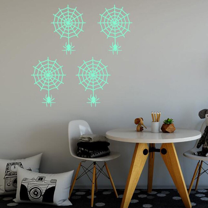 Halloween Luminous Spider Wall Stickers Fun Environmental Protection Decals Home Halloween Decoration Luminous Stickers