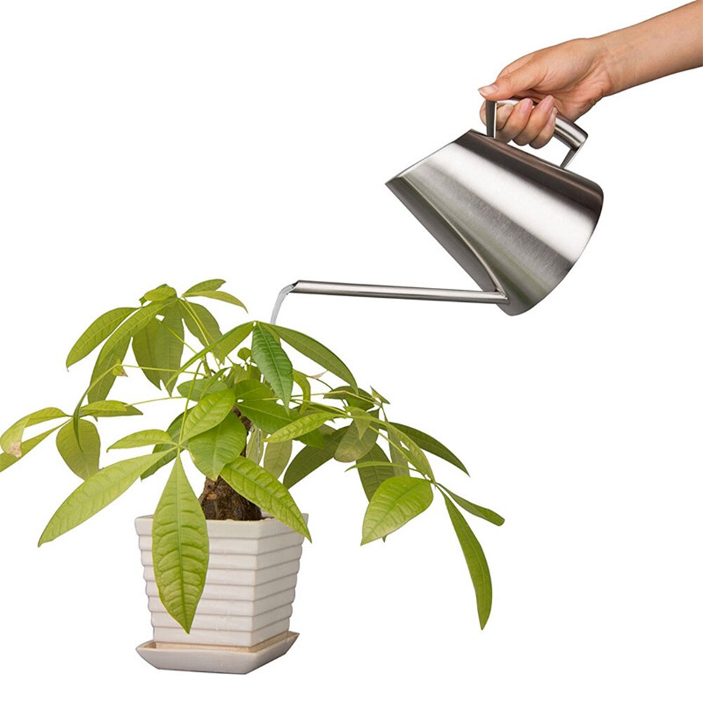 Vannkanne i rustfritt stål hagearbeid potte liten vannkanne innendørs saftig lang vanning blomsterkanne 400ml