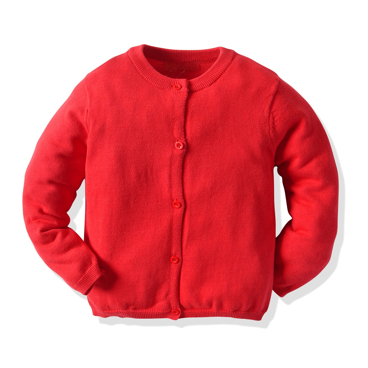 Efterår børn baby piger drenge strik cardigan enkeltradet klassisk ribbet lukning enkel stil forårstøj