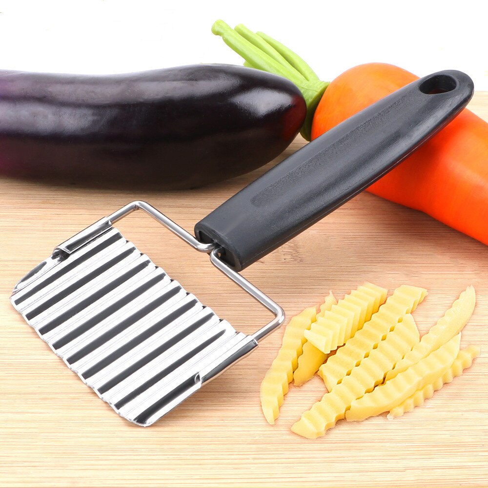 Stainless Steel Wavy French Fries Cutter Stainless Steel Potato Slicer Vegetable Chopper Veggie Slicer Durable Kitchen Gadgets