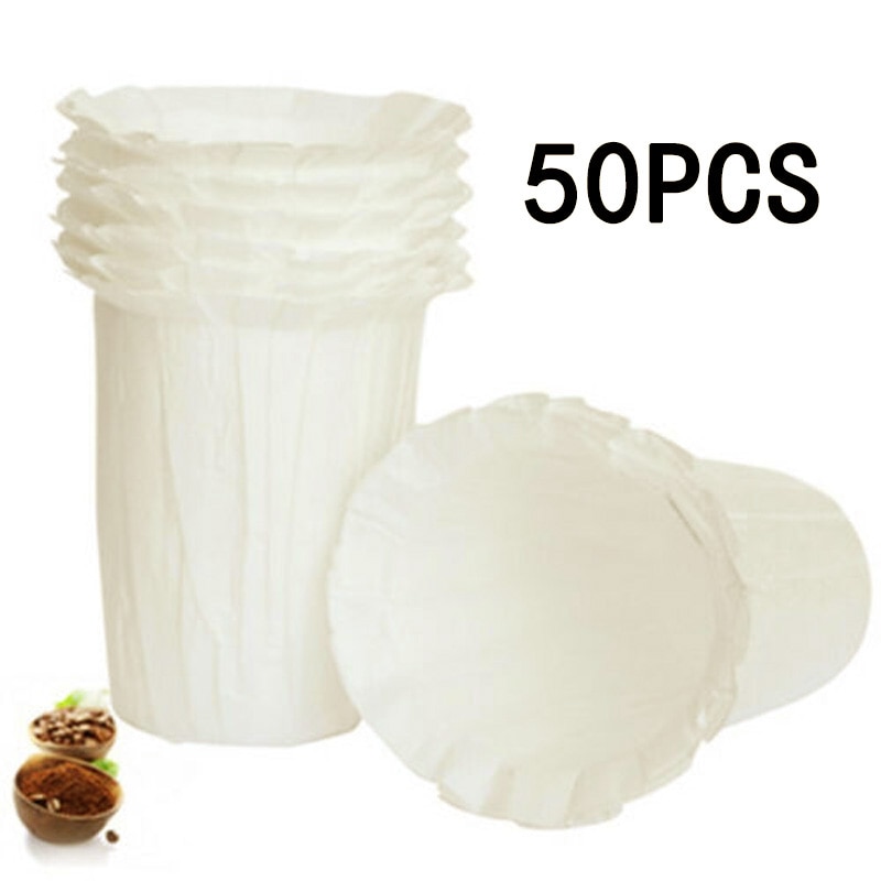 50 Pcs Disposable K-Carafe Coffee Paper Filter For Keurig Large K-Cup Pod 2.0