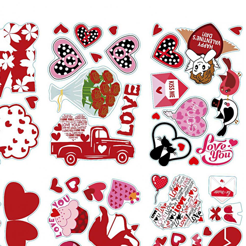 8 Stks/set Verwijderbare Auto Stickers Pvc Waterdicht Duurzaam Lijm-Gratis Elektrostatische Hart Figuur Decal Home Decoratie