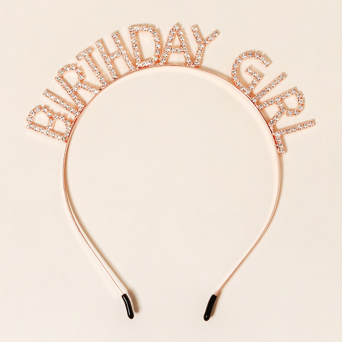 Diadema de feliz cumpleaños con letras en inglés y diamantes de imitación brillantes para mujer, Material de aleación de Zinc, joyería de , accesorio Popular para el cabello: Champán