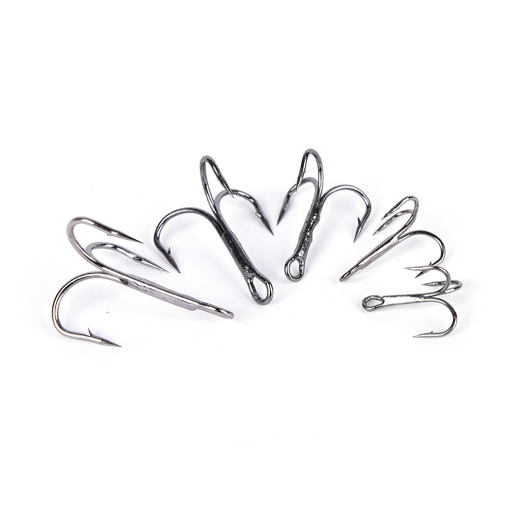 20pcs/ Set Treble Fishing Hooks Carbon Steel Barbed Fishhooks Super Sharp Triple Hooks Sea Tackle Accessories