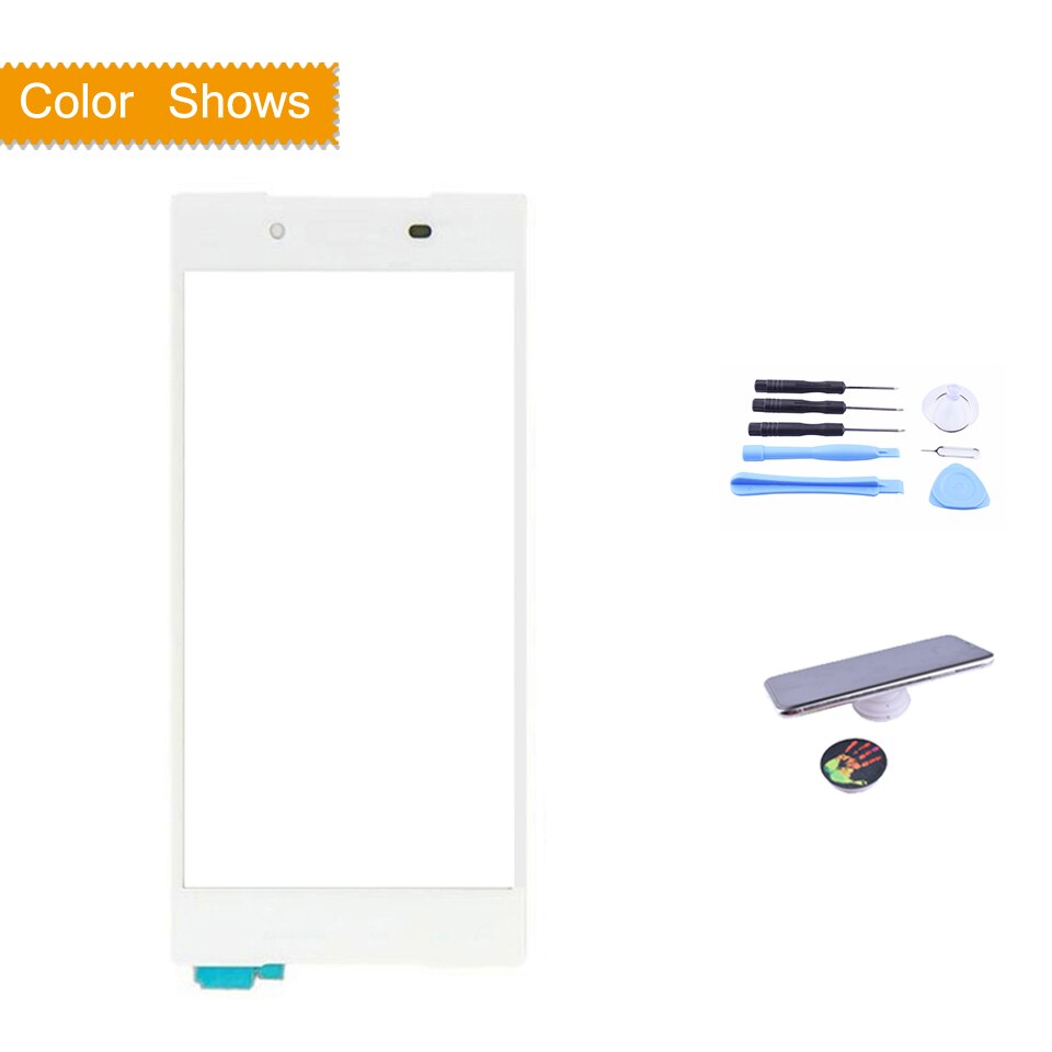 Tela sensível ao toque para sony xperia z5 e6603 e6653, digitalizador touchscreen vidro frontal z5 dual e6633 e6683 painel de toque lente sensor sem lcd: white with gift