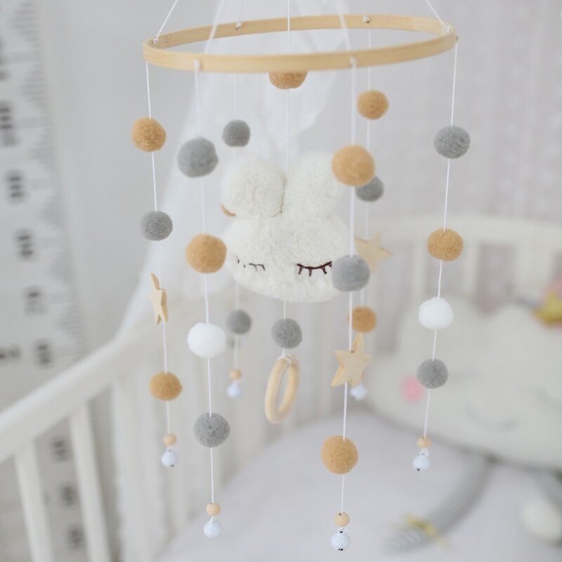 Babybett-Handy, Mobiltelefon, rassel, windspiel, wollkugeln, perlen, bettglocke, windspiel, stillzimmer-hängedekoration