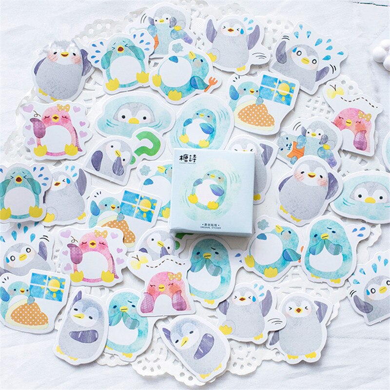 45 pcs/box Expressive penguin sticker decoration DIY diary scrapbooking card sticker children's favorite stationery