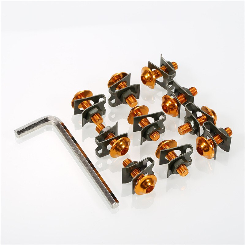 10 Uds carenado de chasis pernos M6 6mm accesorios de la motocicleta aguja velocidad sujetadores con clips metálicos Clips tornillo de resorte de tuerca de estilo de coche