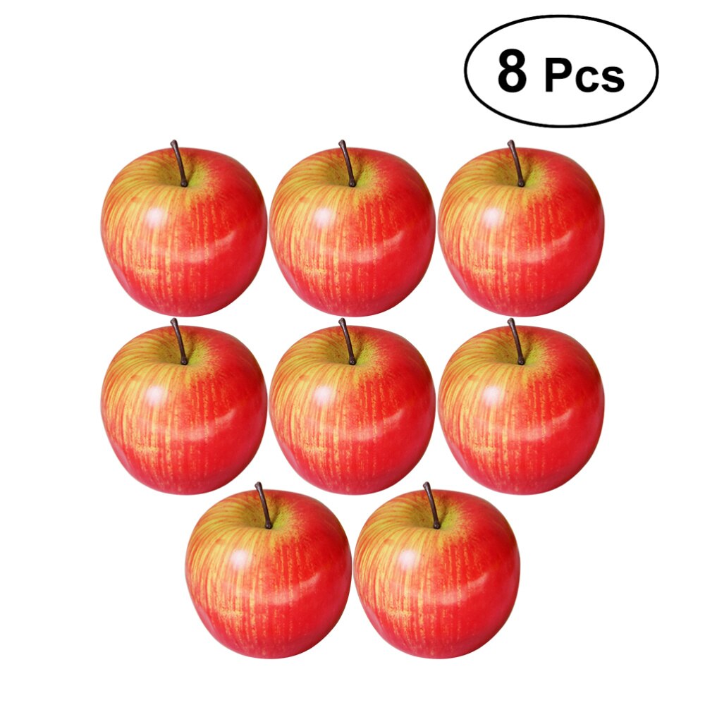 8Pcs Stimulatie Appels Draagbare Decoratieve Nep Creatieve Herbruikbare Nep Appels Voor Foto Prop Wedding Party: As Shown