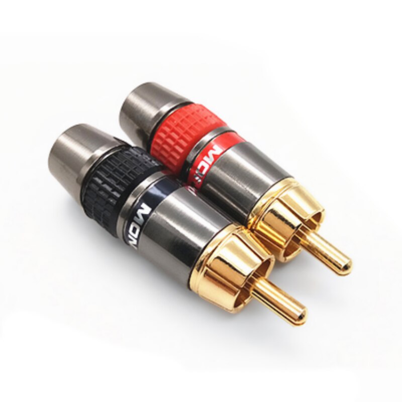 4 stk/parti monster guld rca lotus stik lydsignal terminal: Default Title