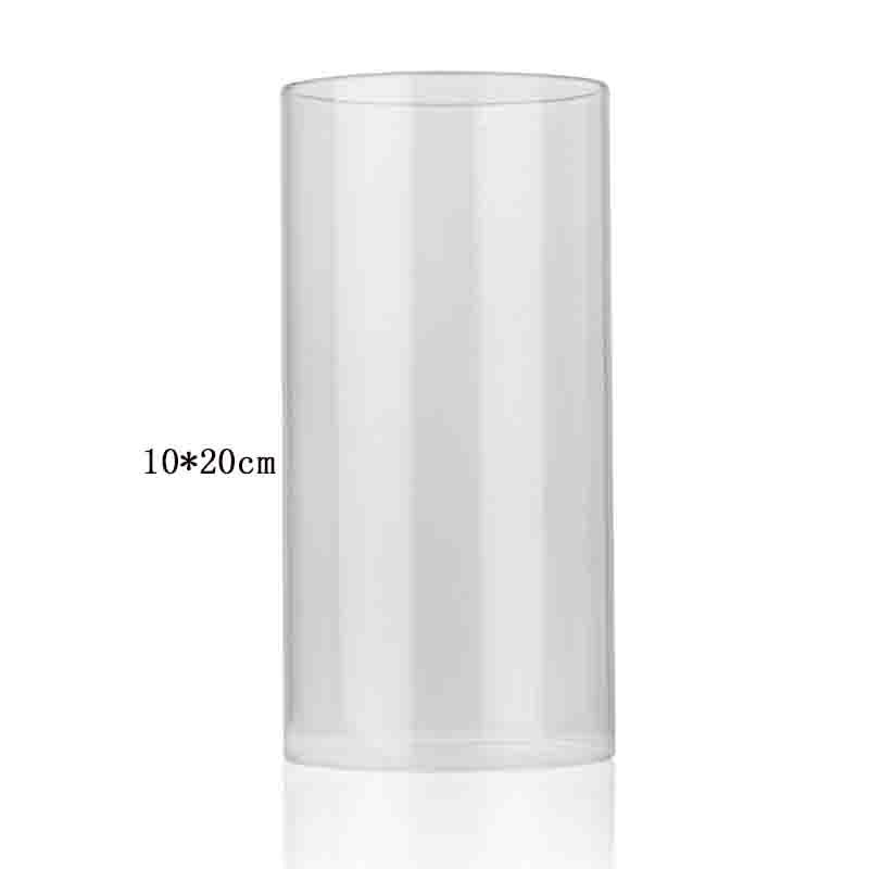 Dia 7cm / 10cm Clear Hurricane Candleholders Clear Glass Cylinder Open Both Ends Chimney Tube Open Ended Hurricane Candle Shade