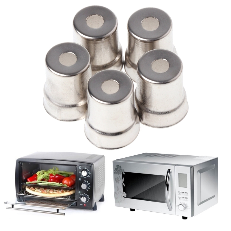Juego de 5 unidades, de 13mm tapa de acero, reemplazo de horno microondas, agujero redondo, magnetrón, tono plateado