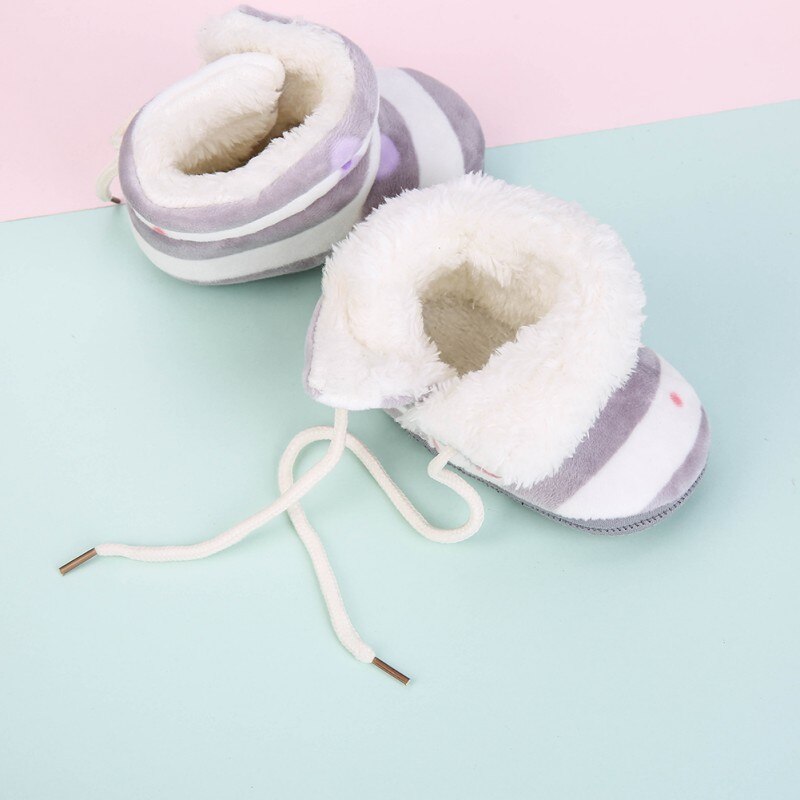 Winter Warm Baby Snow Boots Plus Velvet Toddler Boots Baby Shoes Newborn Soft Sole Anti-slip Crib Shoes Y13