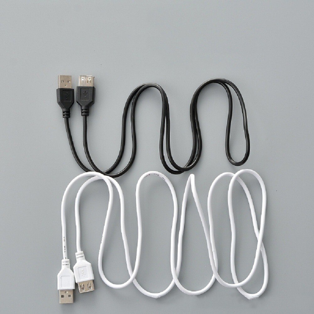 1 st Wit Zwart USB Verlengkabel Super Speed USB 2.0 Man-vrouw Data Sync Extender Cord