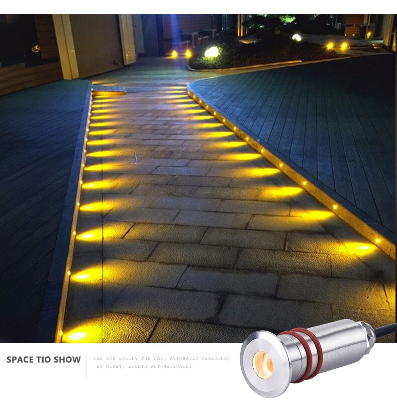 Mini Spot Led extérieur encastré 1W lumière Led souterrain 12v Led pont lumières Led Grondspots étanche terrasse extérieure lampadaire