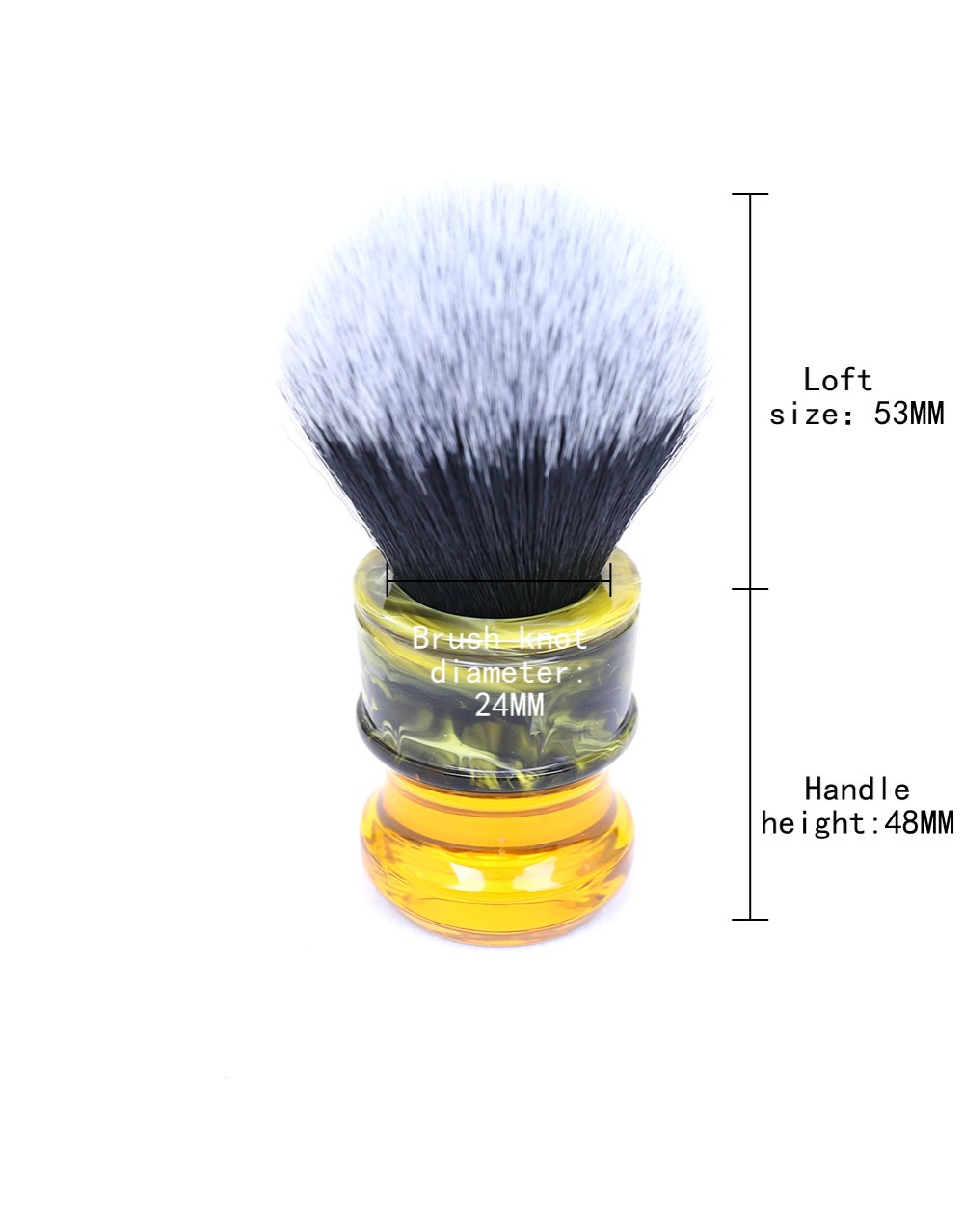 Yaqi – Sagrada Familia noir/blanc, 24MM, manche en fibre de résine synthétique, brosse de rasage humide pour hommes