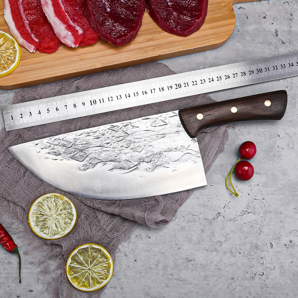 8 Inch Kitchen Chef Knife Handmade 4Cr13 Stainless Steel Meat Cleaver Outdoor Cooking Cutter Chicken Wings Sharp Butcher Knife