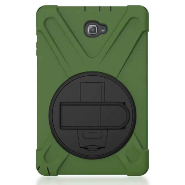 Funda para tableta Samsung Galaxy Tab S3 9,7 T820 T825, protector seguro para niños, a prueba de golpes, resistente, de silicona dura, soporte para mano + bolígrafo: dark green