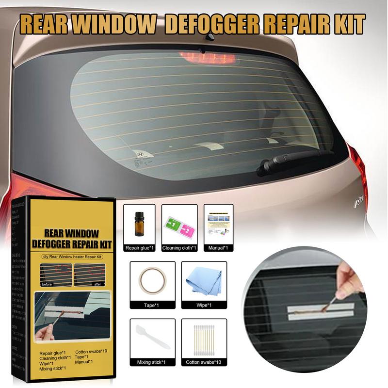 Kit de reparación de desempañador de ventana trasera de coche, Kit de reparación de líneas de rejilla desempañador trasero conductor para camiones, reparación rápida DIY