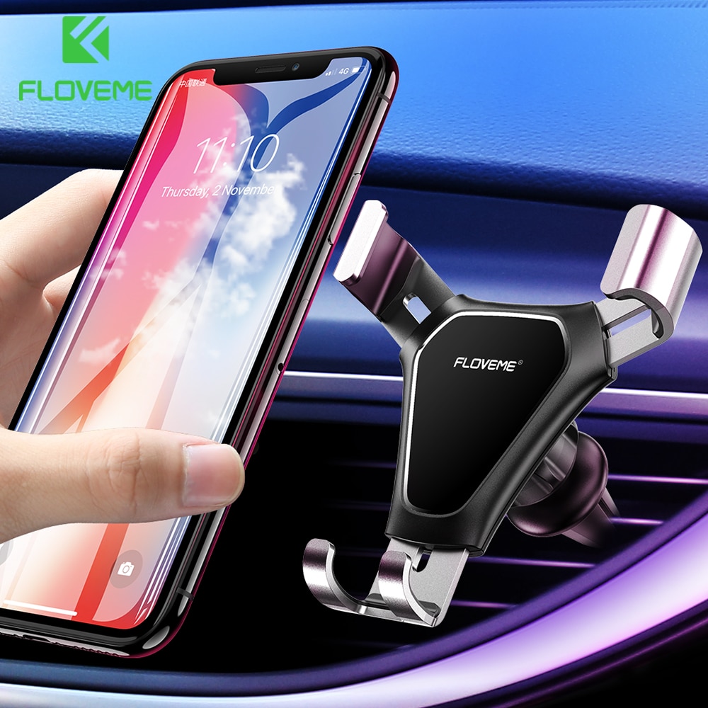 FLOVEME-Soporte de teléfono de gravedad para coche, soporte de ventilación de aire para teléfono móvil, soporte de teléfono móvil para coche, compatible con teléfono inteligente Voiture