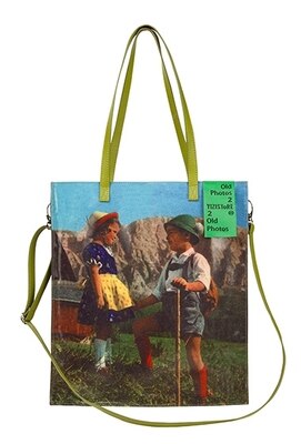 Yizistore original lyx handväska retrotryck dam vattentät canvas axelväska stor kapacitet unisex crossbody väska: Grön