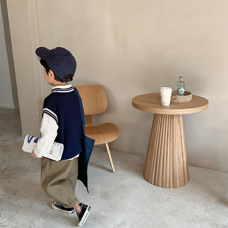 Chaleco de punto de estilo pijo para niños, ropa de punto informal a la , combina con todo, primavera 2022