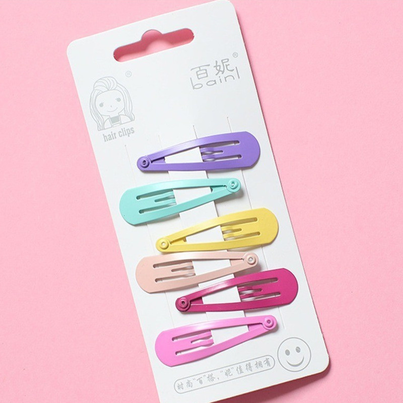 6PCS/LOT Candy Color Hairpins Girly Pink Love Heart Star Baby Girls Headwear Women Children Hair Accessories Hair Clips For