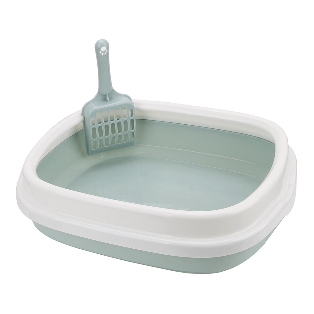 Pet Toilet Bedpan Excrement Training Sand Litter Box Anti-Splash Dog Toilet Cat Dog Tray with Scoop 1 Set Cat Litter Box: Blue