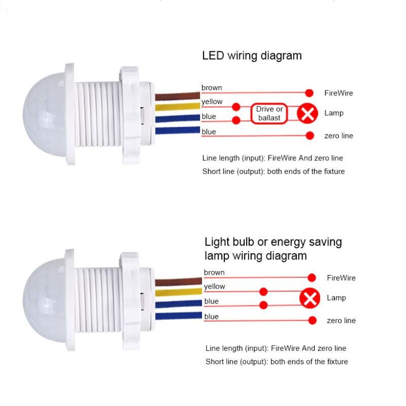 10/ 6/ 4/ 1PCS 220V PIR Motion Sensor Switch IR Infrared Human Body Induction Sensor Light Control Detector for LED Lamp or Fan