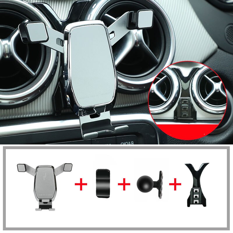 Auto Telefoon Houder Voor Mercedes Cla200 220 250 Cla35 Cla C117 W117 Gla 45X156 W156 250 Interieur Navigatie beugel: Silver